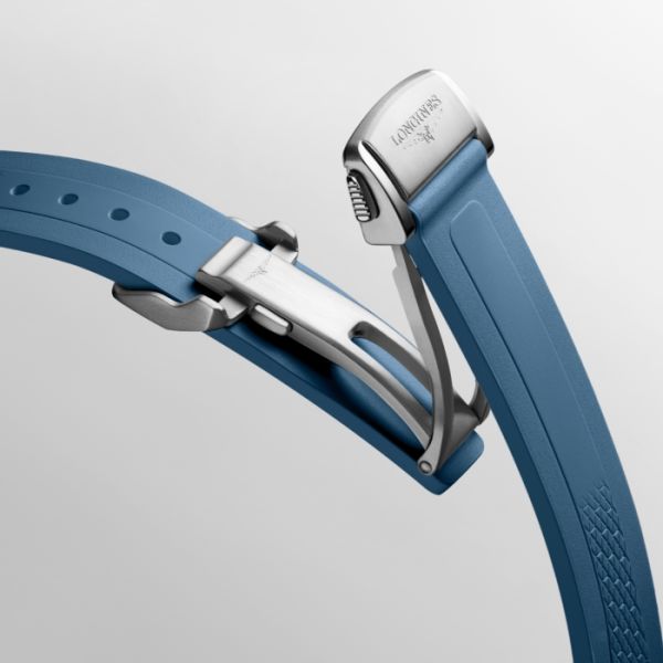 Conquest Cadran Bleu soleillé Bracelet Bracelet caoutchouc