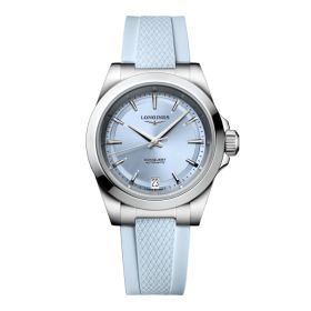 Montre Longines Conquest Cadran Bleu soleillé Bracelet caoutchouc