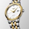 Montre Longines Flagship Cadran Blanc mat Bracelet Acier et PVD jaune
