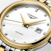 Montre Longines Flagship Cadran Blanc mat Bracelet Acier et PVD jaune