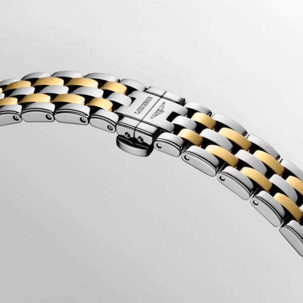 Montre Longines Flagship Cadran Blanc mat Bracelet Acier et PVD jaune