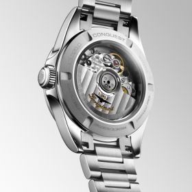 Montre Conquest Cadran Nacre blanche Bracelet Acier