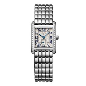 Montre Longines Mini Dolcevita Cadran Argenté "flinqué" Bracelet Acier