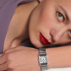 Montre Mini Dolcevita Cadran Argenté "flinqué" Bracelet Acier