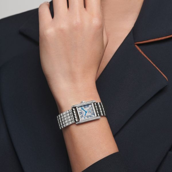 Montre Mini Dolcevita Cadran Argenté "flinqué" Bracelet Acier