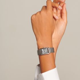 Montre Mini Dolcevita Cadran Argenté "flinqué" Bracelet Acier