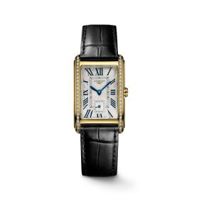 Montre Longines Dolcevita Cadran Argenté "flinqué" Bracelet Alligator