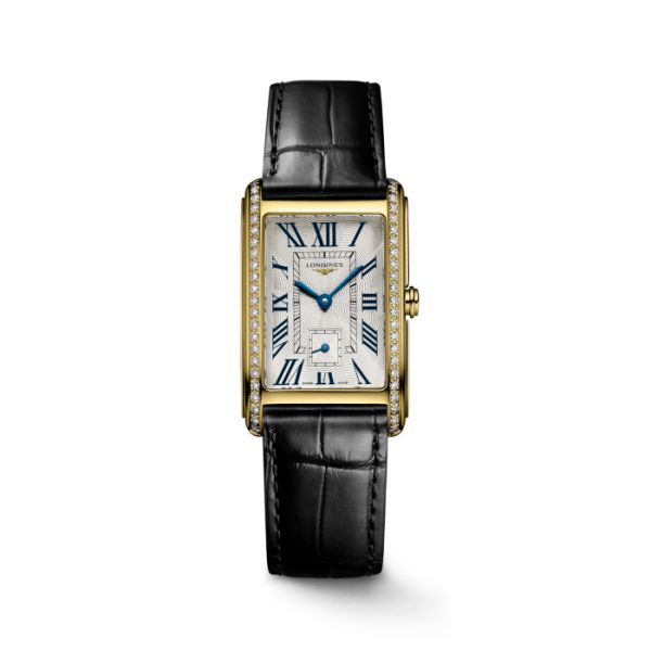 Montre Longines Dolcevita Cadran Argenté "flinqué" Bracelet Alligator