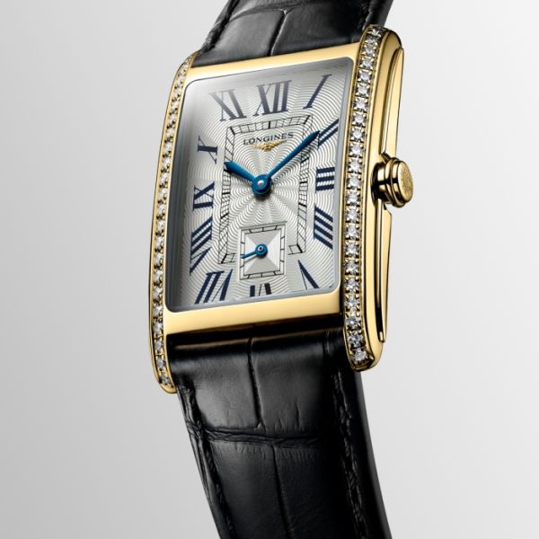 Montre Longines Dolcevita Cadran Argenté "flinqué" Bracelet Alligator