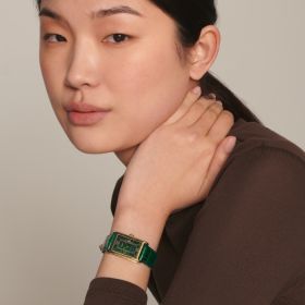 Montre Longines Dolcevita Cadran Vert Bracelet Alligator