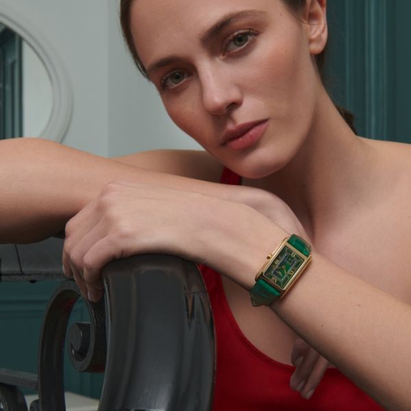 Montre Longines Dolcevita Cadran Vert Bracelet Alligator