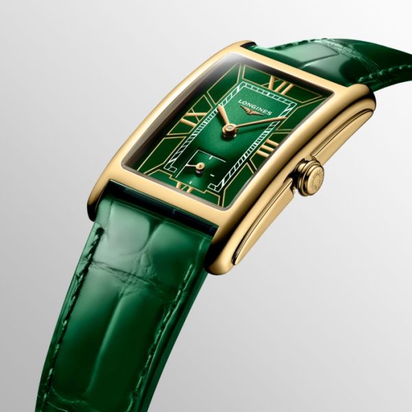 Montre Longines Dolcevita Cadran Vert Bracelet Alligator