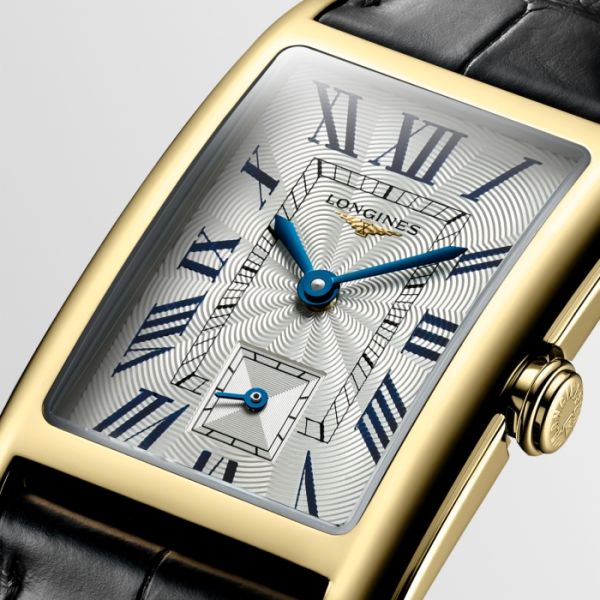 Montre Longines Dolcevita Cadran Argenté "flinqué" Bracelet Alligator