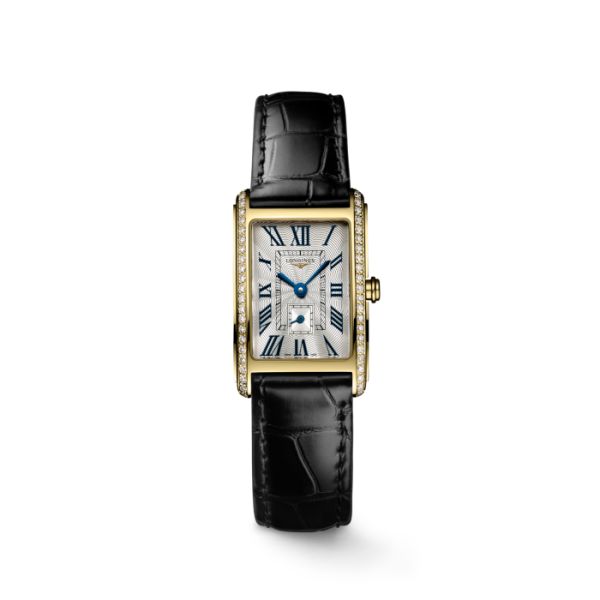 Montre Longines Dolcevita Cadran Argenté "flinqué" Bracelet Alligator