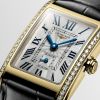 Montre Longines Dolcevita Cadran Argenté "flinqué" Bracelet Alligator