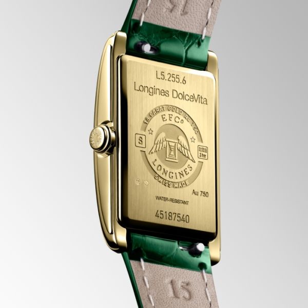 LMontre ongines Dolcevita Cadran Vert Bracelet Alligator