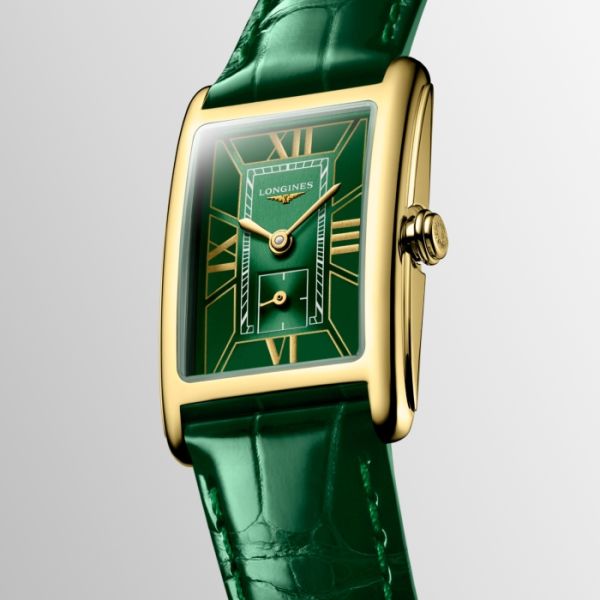 Montre Longines Dolcevita Cadran Vert Bracelet Alligator