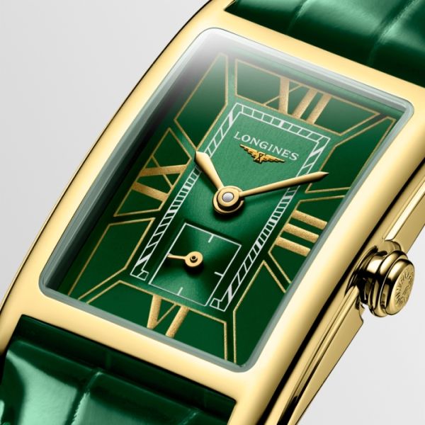 LMontre ongines Dolcevita Cadran Vert Bracelet Alligator