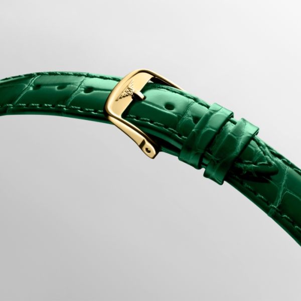Montre Longines Dolcevita Cadran Vert Bracelet Alligator