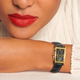 Montre Longines Dolcevita Cadran Anthracite Bracelet Alligator