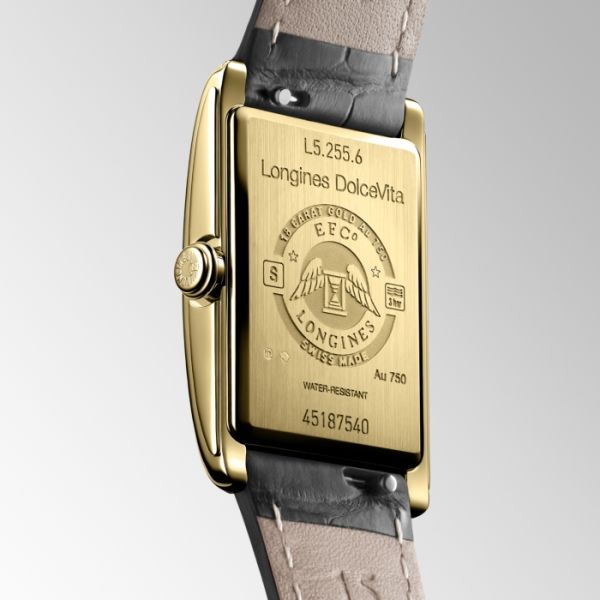 Montre Longines Dolcevita Cadran Anthracite Bracelet Alligator