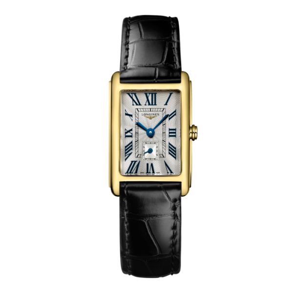 Montre Longines Dolcevita Cadran Argenté "flinqué" Bracelet Alligator