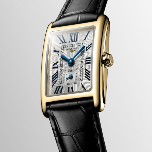 Montre Longines Dolcevita Cadran Argenté "flinqué" Bracelet Alligator