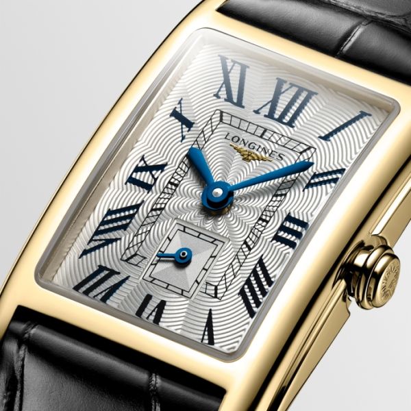 Montre Longines Dolcevita Cadran Argenté "flinqué" Bracelet Alligator