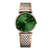 Montre La Grande Classique De Longines Cadran Vert soleillé Bracelet Acier et traitement PVD rouge