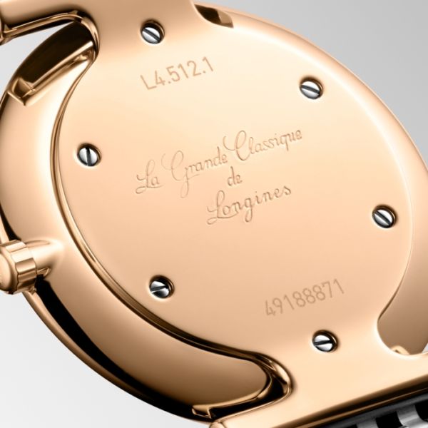Montre La Grande Classique De Longines Cadran Vert soleillé Bracelet Acier et traitement PVD rouge