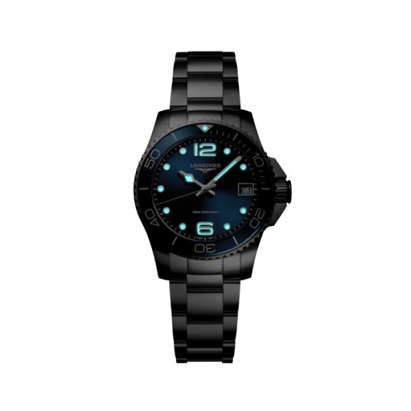 Montre Hydroconquest Cadran Bleu soleillé Bracelet Acier
