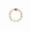 Bague Chaîne Le Cube Dinh Van Or Jaune Saphir Rose