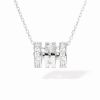 Pendentif Dinh Van Pulse Petit Modèle Pavé 3 Rangs Or Blanc Diamants