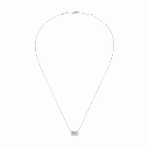 Pendentif Dinh Van Pulse Petit Modèle Pavé 3 Rangs Or Blanc Diamants
