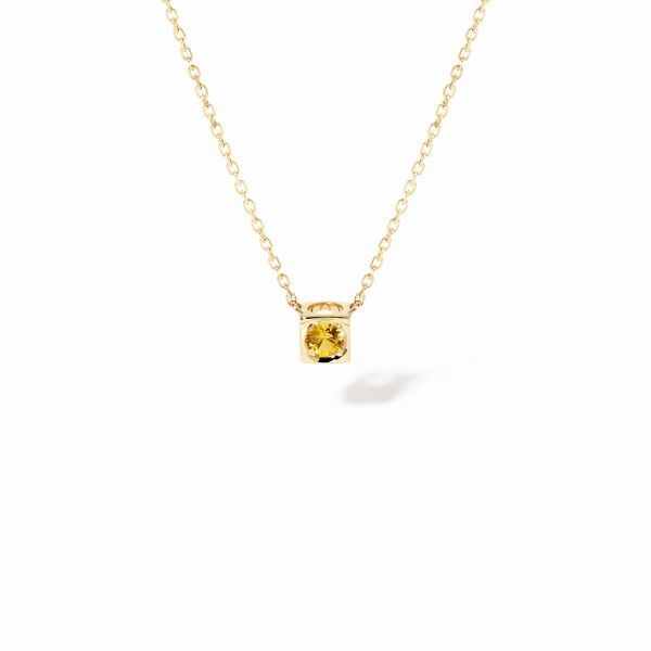 Collier Dinh Van Le Cube Or Jaune Saphir Jaune