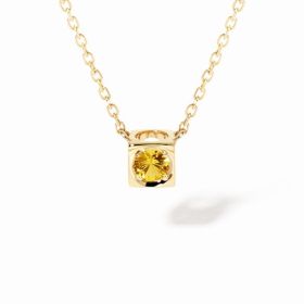 Collier Dinh Van Le Cube Or Jaune Saphir Jaune