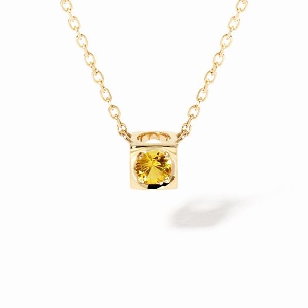 Collier Dinh Van Le Cube Or Jaune Saphir Jaune