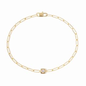 Bracelet Chaîne Dinh Van Le Cube Diamant Or Jaune Diamant