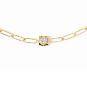 Bracelet Chaîne Dinh Van Le Cube Diamant Or Jaune Diamant