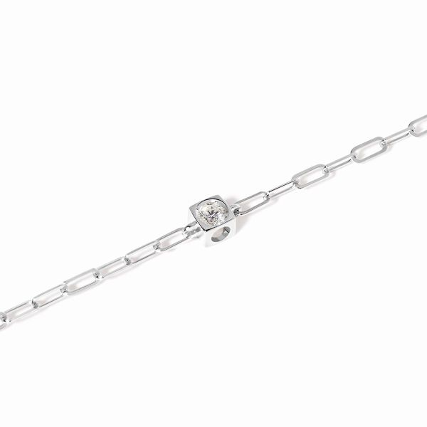 Bracelet Chaîne Dinh Van Le Cube Diamant Or Blanc Diamant 0.07ct