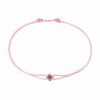 Bracelet Dinh Van Le Cube Cordon Or Jaune Saphir Rose 0.11ct