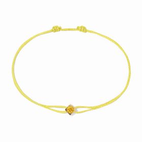 Bracelet Dinh Van Le Cube Cordon Or Jaune Saphir Jaune 0.11ct