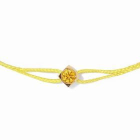 Bracelet Dinh Van Le Cube Cordon Or Jaune Saphir Jaune 0.11ct