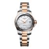 Montre Longines Hydroconquest Cadran Nacre blanche Bracelet Acier PVD rouge