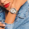 Montre Hydroconquest Cadran Nacre blanche Bracelet Acier et traitement PVD rouge