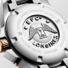 Montre Longines Hydroconquest Cadran Nacre blanche Bracelet Acier PVD rouge