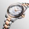 Montre Hydroconquest Cadran Nacre blanche Bracelet Acier et traitement PVD rouge
