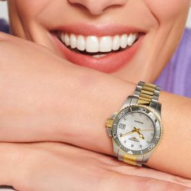 Montre Longines Hydroconquest Cadran Nacre blanche Bracelet Acier et PVD jaune