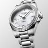 Montre Conquest Cadran Nacre blanche Bracelet Acier