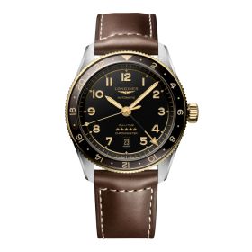 Montre Longines Spirit Zulu Time Cadran Anthracite Bracelet cuir
